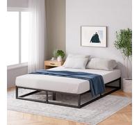 ZINUS Cama Joseph con estructura metálica de 25 cm | somier de listones | soporte de listones de madera | espacio de almacenamiento debajo de la cama | 180 x 200 cm | negra