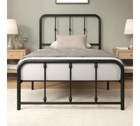 Zinus Florence Somier 90x190 cm - Altura 35 cm - Base Cama Individual con Estructura de Acero y Cabecero y Piecero - Láminas de Metal - Montaje Fácil- Espacio de Almacenamiento - Negro