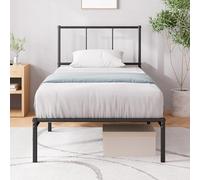Zinus Justin Cama Individual 80 x 190 cm - Cama 80 x 190 - Base de Metal Duradera con cabecero - Altura 30 cm - Somier de láminas de Metal Incluido - Espacio de Almacenamiento Debajo - Diseño Moderno