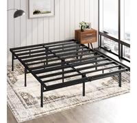 Zinus Justin Estructura Cama 150x190 cm - Altura 36 cm - Base Cama Queen Size en Acero - Láminas de Metal - Montaje Fácil- Espacio de Almacenamiento - Negro