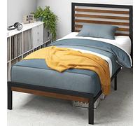ZINUS Kai Marco de Cama de Bambú y Metal, 23 cm alto, Soporte de Láminas de Acero, Fácil Montaje, 90 x 190 cm
