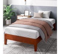 Zinus Marco de Cama de Madera Wen Deluxe, 30 cm Alto, Marco de Madera Maciza, Soporte de Láminas de Madera, Fácil Montaje, 90 x 190 cm