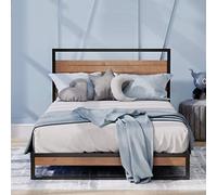 Zinus Suzanne - Marco de Cama de Metal y Madera de 18 cm, Madera Maciza y Estructura de Acero, Soporte de Listones de Madera, para Adultos, niños, Adolescentes, fácil Montaje, 90 x 200 cm, Color