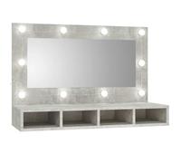 ZIRLANLV Mueble Espejo de Baño con Iluminación, Material de Madera y acrílico. (Gris Cemento)