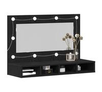 ZIRLANLV Mueble Espejo de Baño con Iluminación, Material de Madera y acrílico. (Roble Negro)