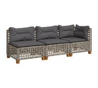 ZIRLANLV Sofá Esquinero de Jardín con Cojines, Muebles de Jardín Modulares, Sillón para Terraza, Balcón, Ratán Sintético (Gris y Gris Oscuro #10)