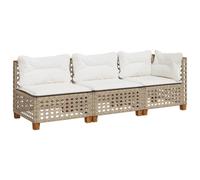 ZIRLANLV Sofá Esquinero de Jardín con Cojines, Muebles de Jardín Modulares, Sillón para Terraza, Balcón, Ratán Sintético (Beige #26)