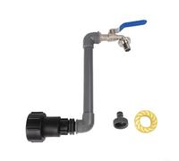ZiStarlilife 1 juego de conector adaptador IBC de latón de 3/4 pulgadas grifo de salida para contenedor de tanque de agua de lluvia con extensión de cuello de cisne para riego de jardín