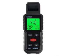 ZiStarlilife Detector de dióxido de carbono 3 en 1 con monitor de temperatura y humedad, pantalla LCD con alertas de color para calidad del aire en casa, escuela, oficina, plástico negro y rojo