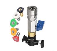 ZiStarlilife Para KARCHER Válvula de bola de alta presión con conexión rápida, 4500 PSI M22 adaptador de 14 mm con interruptor de encendido/apagado y 5 boquillas para lavado de coches, patio, limpieza