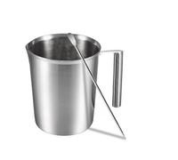 Ziyonix Jarra de acero inoxidable de 1000 ml, jarra para leche de acero inoxidable, vaso graduado para medición de resistencia, medidor de acero con boquilla y labio para casa, cocina, restaurante, té