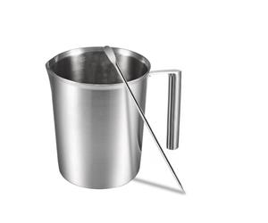 Ziyonix Jarra de acero inoxidable de 1000 ml, jarra para leche de acero inoxidable, vaso graduado para medición de resistencia, medidor de acero con boquilla y labio para casa, cocina, restaurante, té
