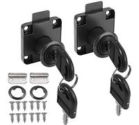 ZiYuya 2pcs Cerradura de buzon leva con llave diferente, cerradura armario para gabinete, cerradura tubular de cajón, cerradura de puerta para muebles (negro)