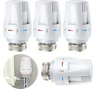 ZiYuya Válvulas de control de temperatura, cabezal de válvula termostática, termostato de radiador TRV M30 x 1.5, cabezal termostático de radiador, cabezal de radiador automático estándar (blanco, 1