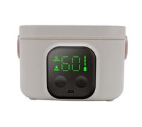 ZJchao Fiambrera Eléctrica Portátil de 500 Ml, 25 W, 7 Engranajes, Calentador de Alimentos, Contenedor de Almuerzo con Calefacción Inalámbrica con Revestimiento de Acero Inoxidable 304