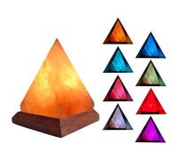 ZJchao Lámpara de Sal del Himalaya (res_words), Lámpara de Sal del Himalaya Alimentada por USB, RGB 7 Colores Cambiantes, Lámpara de Roca de Cristal Piramidal Tallada a Mano para