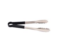 ZJchao Pinzas de Cocina, Pinzas para Alimentos, para Barbacoa, Acero Inoxidable, Resistentes Al Calor hasta 180 °C, con Borde Festoneado para Cocinar y Asar a la parrilla. Aptas (corto)