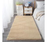 ZJEQZH Alfombras De Habitación Suaves y Mullidas, Pie De Cama Lavable Antideslizante De Pelo, para Dormitorio Matrimonio/Infantil/Juvenil y Salón(Camel,80x200 cm)
