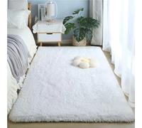 ZJEQZH Alfombras De Habitación Suaves y Mullidas, Pie De Cama Lavable Antideslizante De Pelo, para Dormitorio Matrimonio/Infantil/Juvenil y Salón(White,50x80 cm)
