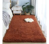 ZJEQZH Alfombras De Habitación Suaves y Mullidas, Pie De Cama Lavable Antideslizante De Pelo, para Dormitorio Matrimonio/Infantil/Juvenil y Salón(Coffee Brown,60x160 cm)