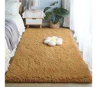 ZJEQZH Alfombras De Habitación Suaves y Mullidas, Pie De Cama Lavable Antideslizante De Pelo, para Dormitorio Matrimonio/Infantil/Juvenil y Salón(Khaki,60x120 cm)