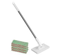 zjhukfmc Fregona para Eliminar Polvo Inoxidable 100x16cm trapeador de Limpieza de Toalla Facial Mopas de Polvo para Limpieza de Suelos con 4 Paños Reutilizables Sin Lavado Accesorio Doméstico