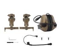 ZJIEYU Auriculares para Casco Táctico, con Adaptador ARC Rail para Casco Táctico y Almohadillas de Silicona para La Protección Auditiva, para Practicar Paintball Al Aire Libre(Brown)