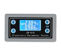 ZK - Amperímetro-voltímetro multifuncional U15, medidor digital de voltaje y corriente con pantalla LCD, comprobador de baterías para sistemas de CC de 5 V a 38 V con protección