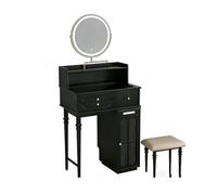 ZKALQECNF Mesa de Maquillaje con Bloque Escritorio tocador Retro gabinete Almacenamiento Compacto Dormitorio
