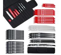 ZKH Hojas de Sierra Sable 35PCS, 13pz BI-METAL y 22pz CRV, Juego de Hojas de Sierra de Sable para Cortar Madera, Metal y Acero, Cuchilla de Sierra para Cortes Rápidos y Limpios con Bolsa de Almacenaje