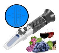 ZKLGS Refractómetro Refractómetro for Vino de UVA 3 en 1, 0-25% de Alcohol, 0-40% Brix, 0-25 ° Baume', medidor de concentración con ATC for elaboración de Cerveza y Vino