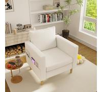 ZKLOEP Una silla de ocio de un solo asiento con bolsa de almacenamiento y cómodo cojín, ideal para interiores de estilo nórdico y rincones de lectura.