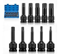 ZLLZPZD 10 Piezas de Juego Llaves de Vasos Hex 1/2" CR-MO con Estuche