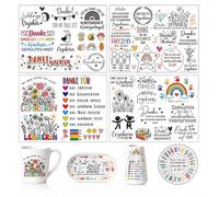 ZMaglorian Rub On Sticker - Juego de 4 pegatinas de regalo para madres de día Kita, regalo de despedida, guardería con gracias, regalo personalizado para educadora