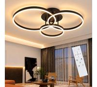 ZMH lámpara de techo LED 74W blanca cálida 3000K6500KLámpara LED de techo | diseño de 3 anillos, Moderno LED regulable con mando para oficina, cocina, pasillo, comedor