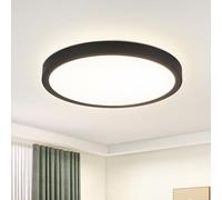 ZMH Plafon LED Techo Lampara Techo Panel - Ø18cm Lámpara de Baño Blanco | Neutro 15W Dormitorio Iluminación IP44 Impermeable Negro Pasillo Lámpara Redonda para Baño Cocina Pasillo