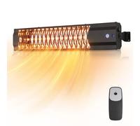 ZMISHIBO Calefactor Infrarrojo de Pared 2000 W, Protección IP65 | Elemento Calefactor de Fibra de Carbono, Control Táctil y Mando a Distancia, Montaje en Pared para Terraza