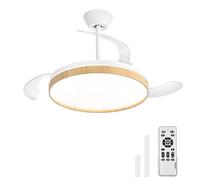 ZMISHIBO-Ventilador de Techo con Luz 106cm Ventilador sin Aspas CCT 3000K-65000K Función Verano-Invierno,Motor DC 30W+Luz LED 38W,6 Velocidades,Silencioso,Temporizador 2H/4H