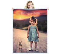 Zmkar Manta Personalizada con Foto Texto, Mantas Adulto bebé Personalizadas Regalos para Papá, Mamá, Niños, Amigos y Amantes, Navidad San Valentín Cumpleaños Regalo (130x200cm, 1 Foto)