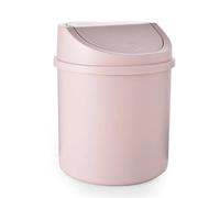 ZNTIHZ Mini bote de basura for escritorio con tapa, cubo cilíndrico mesa, atornillada fácil limpiar for oficina y cafetería, 1 ud Para Oficinas, Baños Y Hogares(Pink)