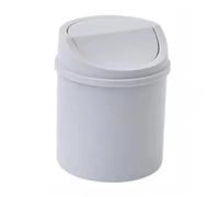 ZNTIHZ Mini bote de basura for escritorio con tapa, cubo cilíndrico mesa, atornillada fácil limpiar for oficina y cafetería, 1 ud Para Oficinas, Baños Y Hogares(Gray)