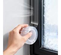Zocipro Cinta Aislante Termica para Ventanas y Puertas 5cm*10M, Transparente Burlete Autoadhesivo de Ventana Tira de Sellado, Cinta Selladora Resistente Viento y Agua para Invierno
