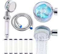ZOCONE Ducha con Manguera de 1.5M, Ducha de Alta Presión Antical con 6 Elementos Filtrantes