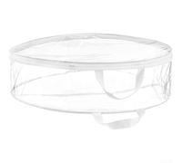 Zoegneer Bolsa de almacenamiento transparente de corona de Navidad para decoraciones navideñas, guirnaldas y vegetación con cremalleras dobles y asas, funda organizadora protectora de PVC (negro) 76 x