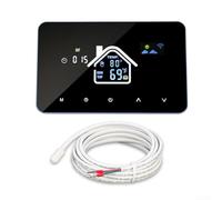 Zoegneer Controlador de temperatura inteligente con pantalla táctil LCD de 43 pulgadas, control de aplicación para TUYA para calefacción eléctrica o por suelo radiante de agua, soportes y Fahrenheit