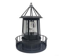 Zoegneer Faro solar giratorio LED de jardín con iluminación de 360 grados, alimentado por energía solar, impermeable, iluminación decorativa al aire libre para patio, césped, patio, paisaje, adorno i