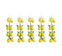 Zoegneer Guirnalda de frutas artificiales de 5 hebras de plátanos y limones realistas de espuma simulada para colgar en la cocina, jardín, fiesta, boda, pared o puerta, accesorios para fotos (B)