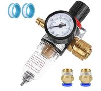 Zoegneer Kit regulador de presión de aire comprimido con separador de humedad y filtro para compresor de aire, herramientas neumáticas, pintura en aerosol, equipo de automatización industrial