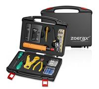 ZOERAX - Kit de herramientas de red profesional 11 en 1 RJ45, crimpadora de paso, probador RJ45, herramienta de perforación 110/88, pelador, cortador, conectores de paso Cat6 y botas