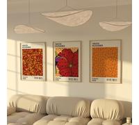 ZoeyAustin® Juego de 3 pósteres de arte con impresión a doble cara, sin marco, DIN A3 (30 cm x 42 cm), elegante póster para pared, 3 imágenes, imágenes a doble cara (Kusama 2)